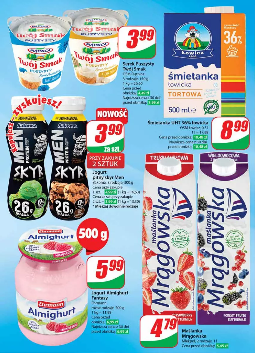 Gazetka promocyjna Dino - Gazetka 31 / 2024 - ważna 31.07 do 06.08.2024 - strona 35 - produkty: Bakoma, Fa, Fanta, Jogurt, Maślanka, Piątnica, Ser, Serek, Serek puszysty, Sos, Twój Smak