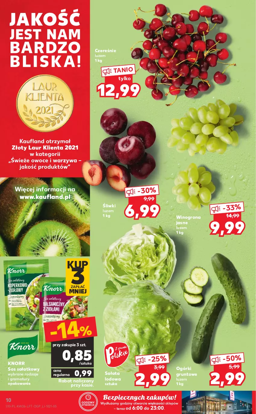 Gazetka promocyjna Kaufland - OFERTA TYGODNIA - ważna 01.07 do 07.07.2021 - strona 10 - produkty: Gra, Grunt, Knorr, Laur, Owoce, Piec, Rama, Sałat, Sałata lodowa, Sos, Tera, Warzywa, Wino, Winogrona