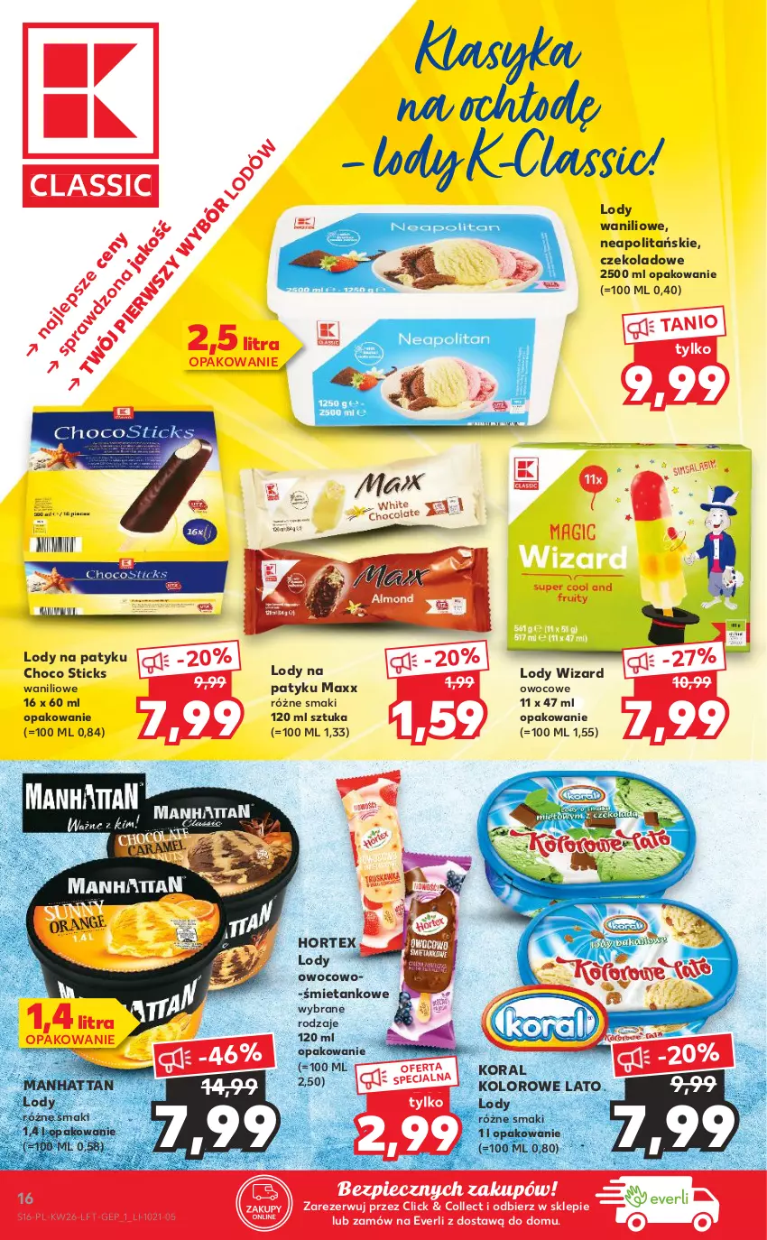 Gazetka promocyjna Kaufland - OFERTA TYGODNIA - ważna 01.07 do 07.07.2021 - strona 16 - produkty: Hortex, Lody, Piec