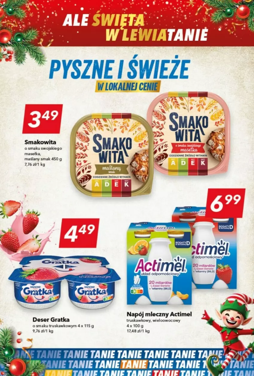 Gazetka promocyjna Lewiatan - ważna 17.12 do 24.12.2024 - strona 13 - produkty: Actimel, Deser, Gra, Napój, Napój mleczny, Ser, Smakowita