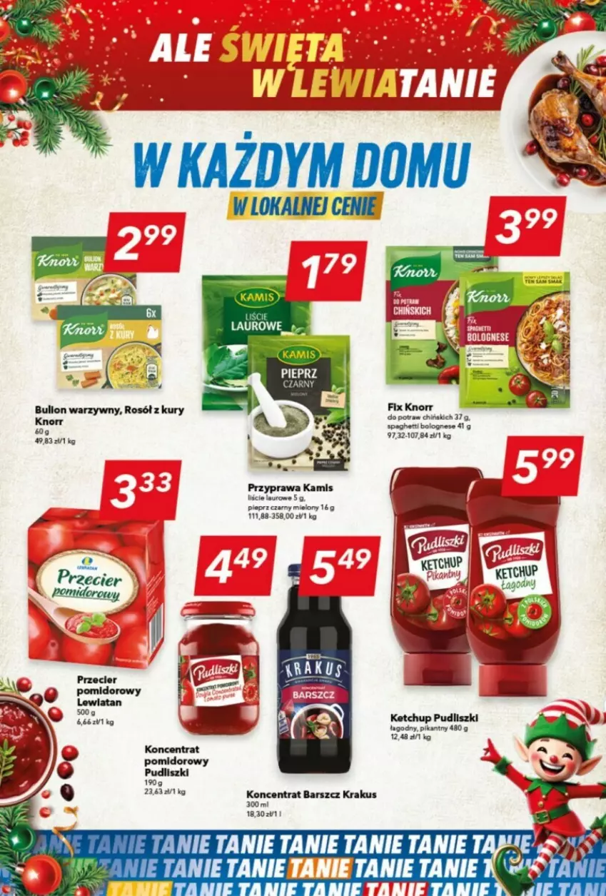 Gazetka promocyjna Lewiatan - ważna 17.12 do 24.12.2024 - strona 16 - produkty: Kamis, Krakus, Laur, Pieprz, Pudliszki, Spaghetti