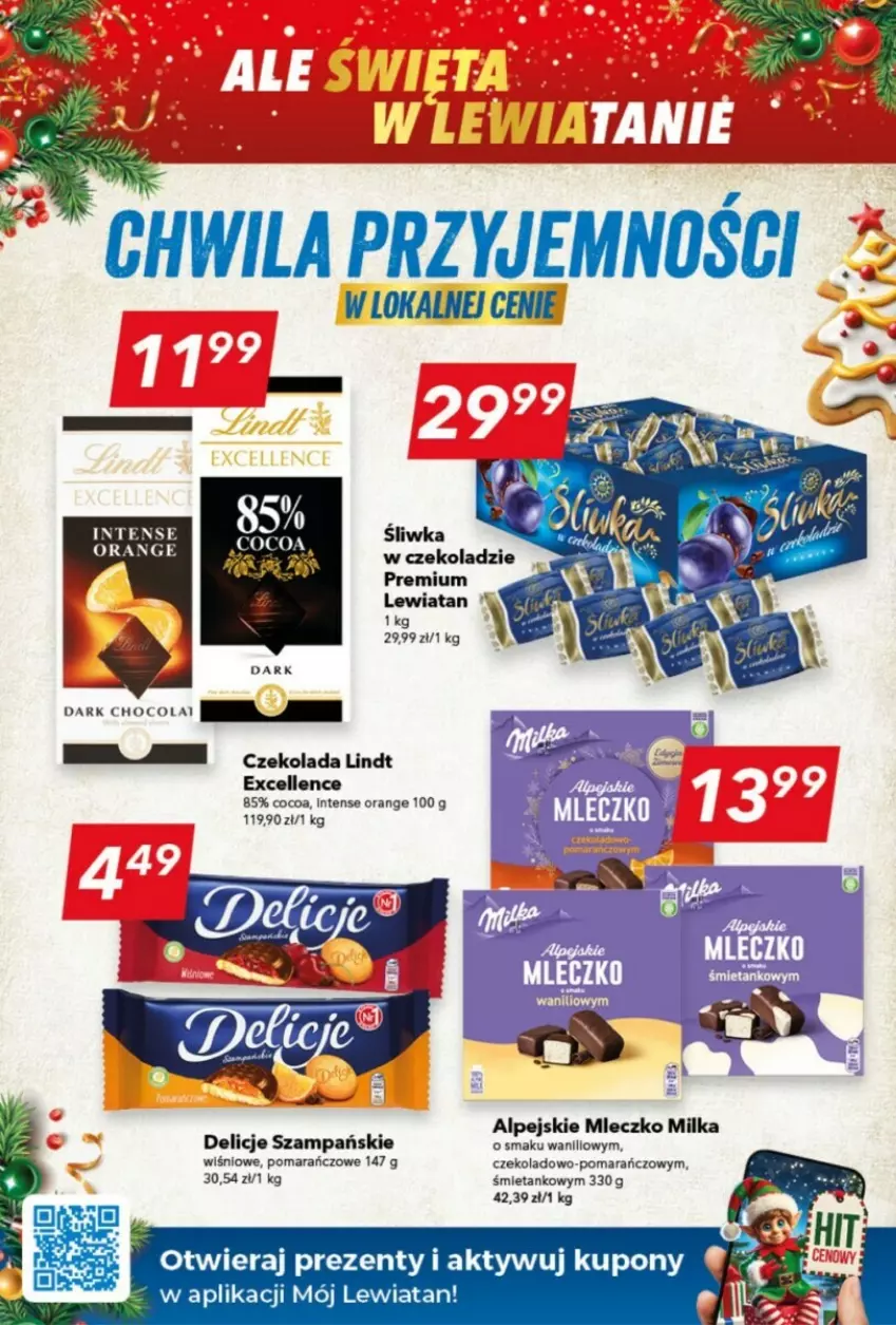 Gazetka promocyjna Lewiatan - ważna 17.12 do 24.12.2024 - strona 2 - produkty: Czekolada, Delicje, Lindt, Milka, Mleczko