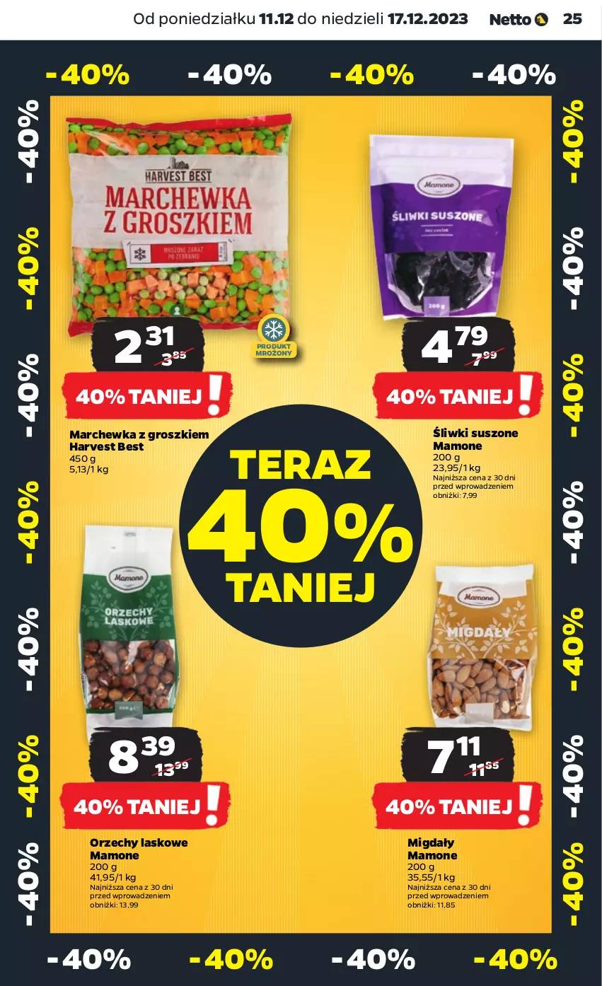 Gazetka promocyjna Netto - Artykuły spożywcze - ważna 11.12 do 17.12.2023 - strona 25 - produkty: Marchewka, Migdały, Tera