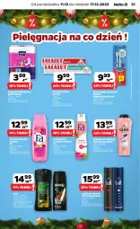 Gazetka promocyjna Netto - Artykuły spożywcze - Gazetka - ważna od 17.12 do 17.12.2023 - strona 21 - produkty: Bell, Dezodorant, Szczoteczka do zębów, Pasta do zębów, Schwarzkopf, Taft, Lacalut, Szampon, Podpaski, Lakier do włosów, Bella, Colgate, Szczoteczka, Lakier, LG, Fa