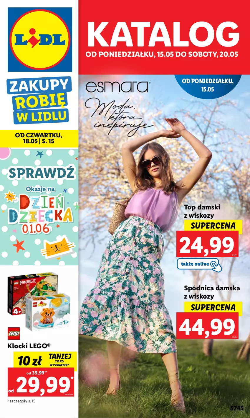 Gazetka promocyjna Lidl - GAZETKA - ważna 15.05 do 20.05.2023 - strona 1 - produkty: Klocki, LEGO, Spódnica, Top