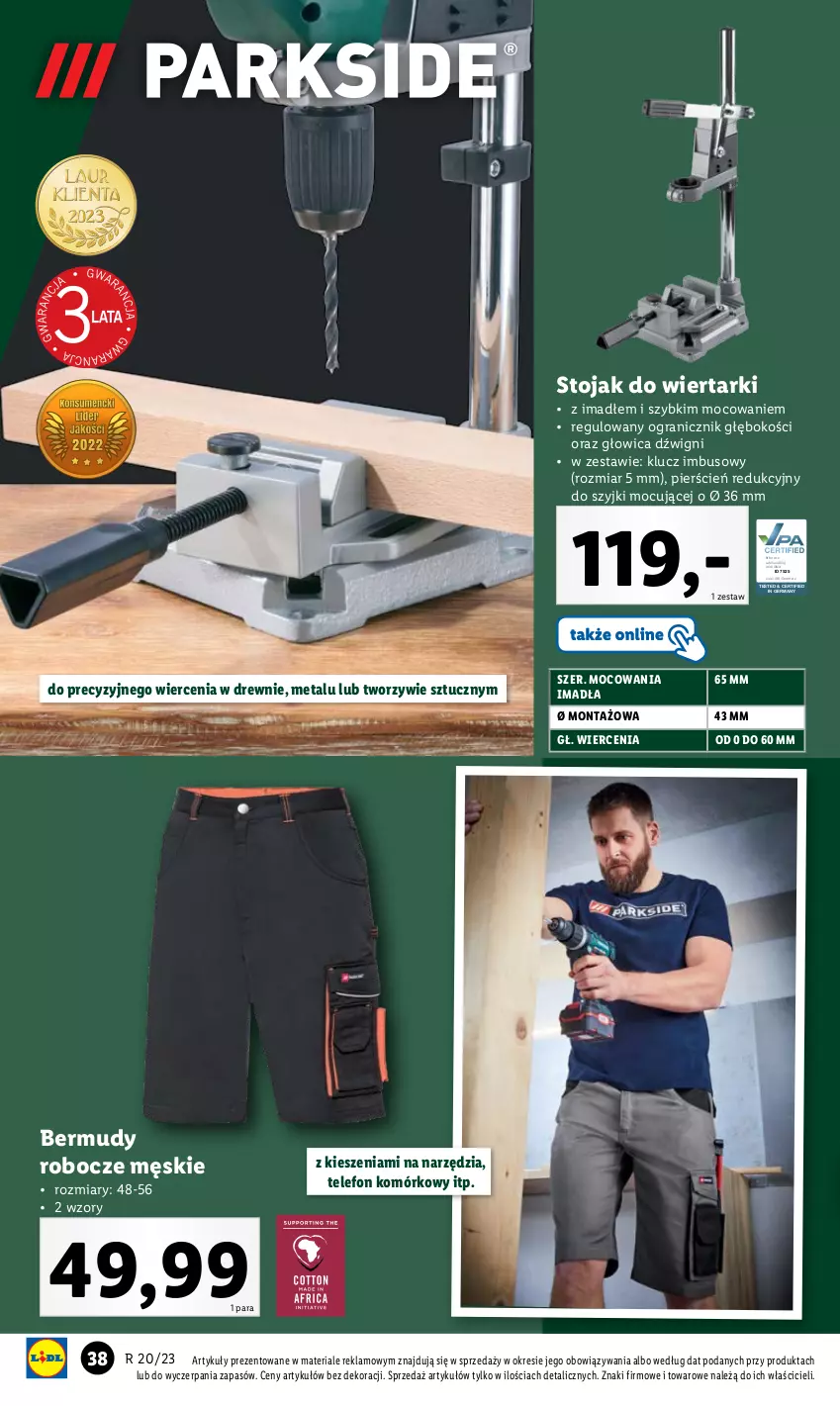 Gazetka promocyjna Lidl - GAZETKA - ważna 15.05 do 20.05.2023 - strona 46 - produkty: Bermudy, Cień, Control, Dźwig, Gra, Stojak, Telefon