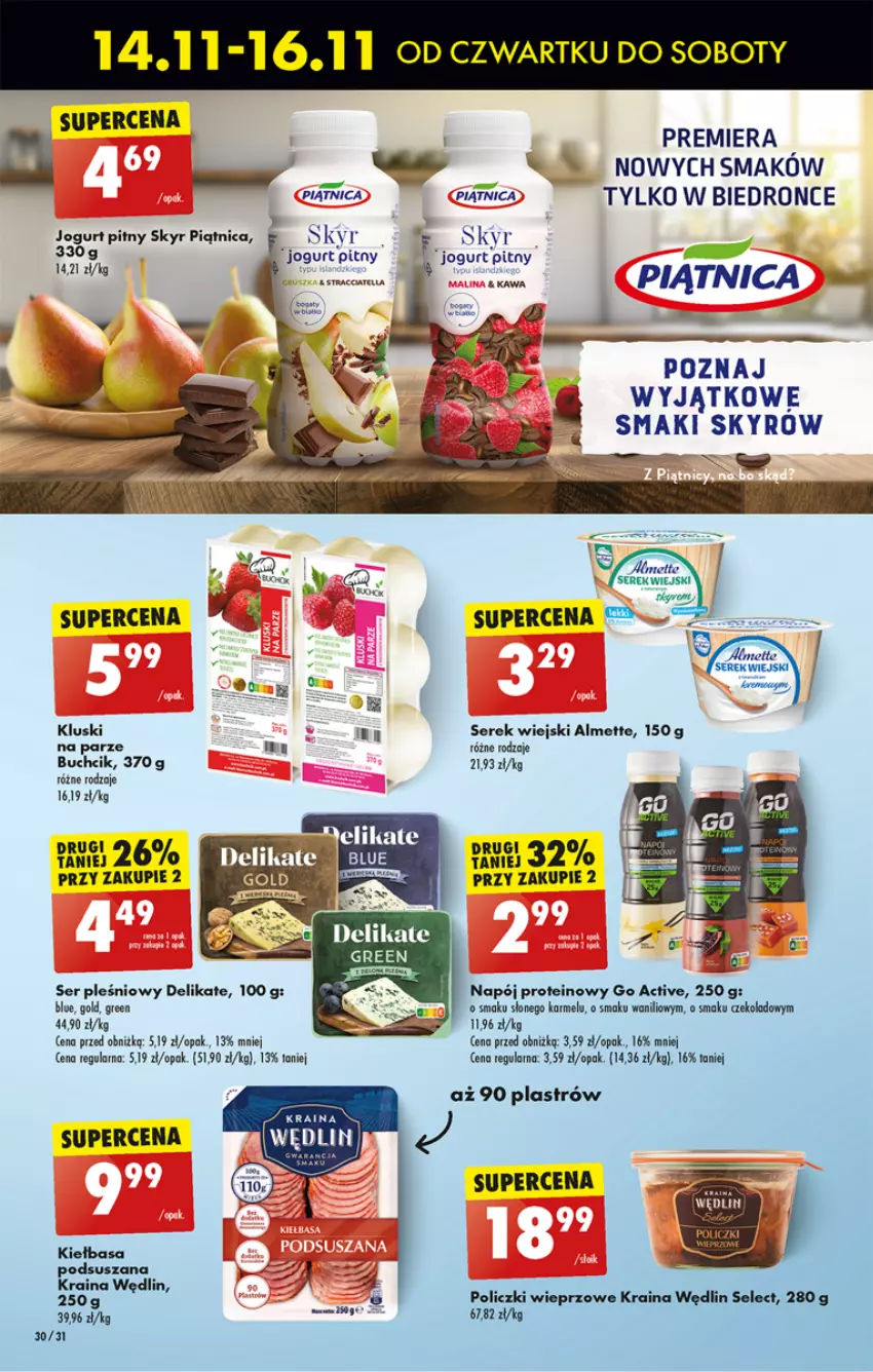 Gazetka promocyjna Biedronka - Od Czwartku - ważna 14.11 do 20.11.2024 - strona 32 - produkty: Acer, Almette, Jogurt, Jogurt pitny, Kiełbasa, Napój, Piątnica, Ser, Ser pleśniowy, Serek, Serek wiejski