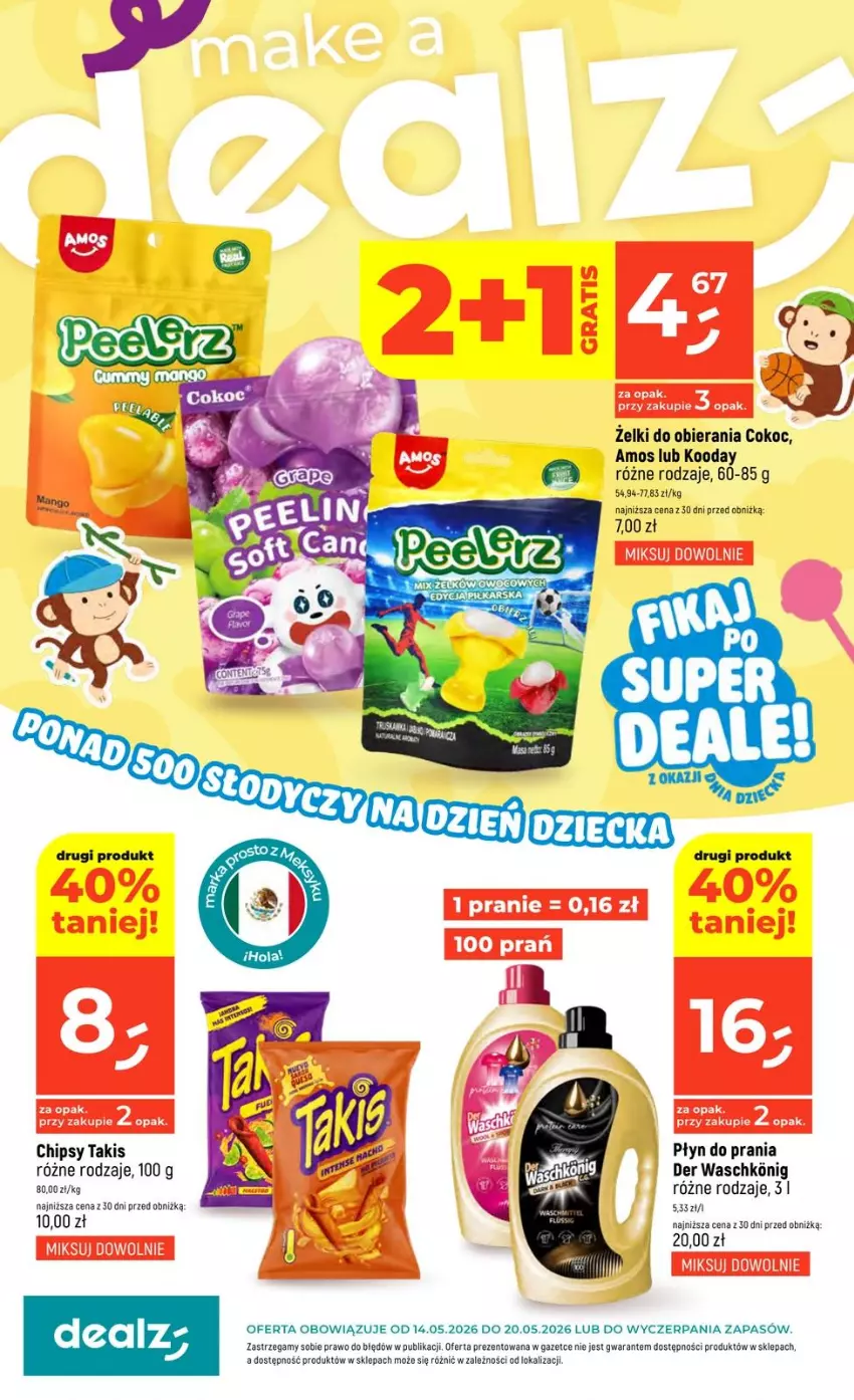Gazetka promocyjna Dealz - NOWA GAZETKA - ważna 14.05 do 20.05.2026 - strona 1 - produkty: Chipsy, Koc, Płyn do prania