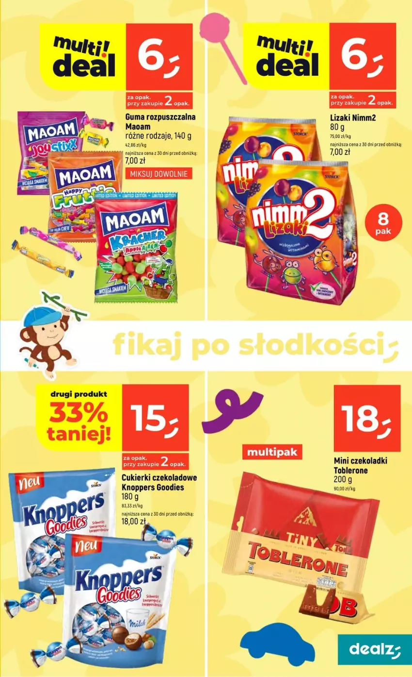 Gazetka promocyjna Dealz - NOWA GAZETKA - ważna 14.05 do 20.05.2026 - strona 11 - produkty: Cukier, Cukierki, Cukierki czekoladowe, Guma rozpuszczalna, Knoppers, Lizaki, Nimm2, Toblerone