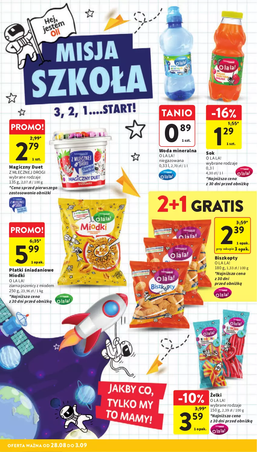 Gazetka promocyjna Intermarche - Gazetka promocyjna - ważna 28.08 do 03.09.2025 - strona 12 - produkty: Biszkopty, Danio, Gra, Sok, Woda, Woda mineralna