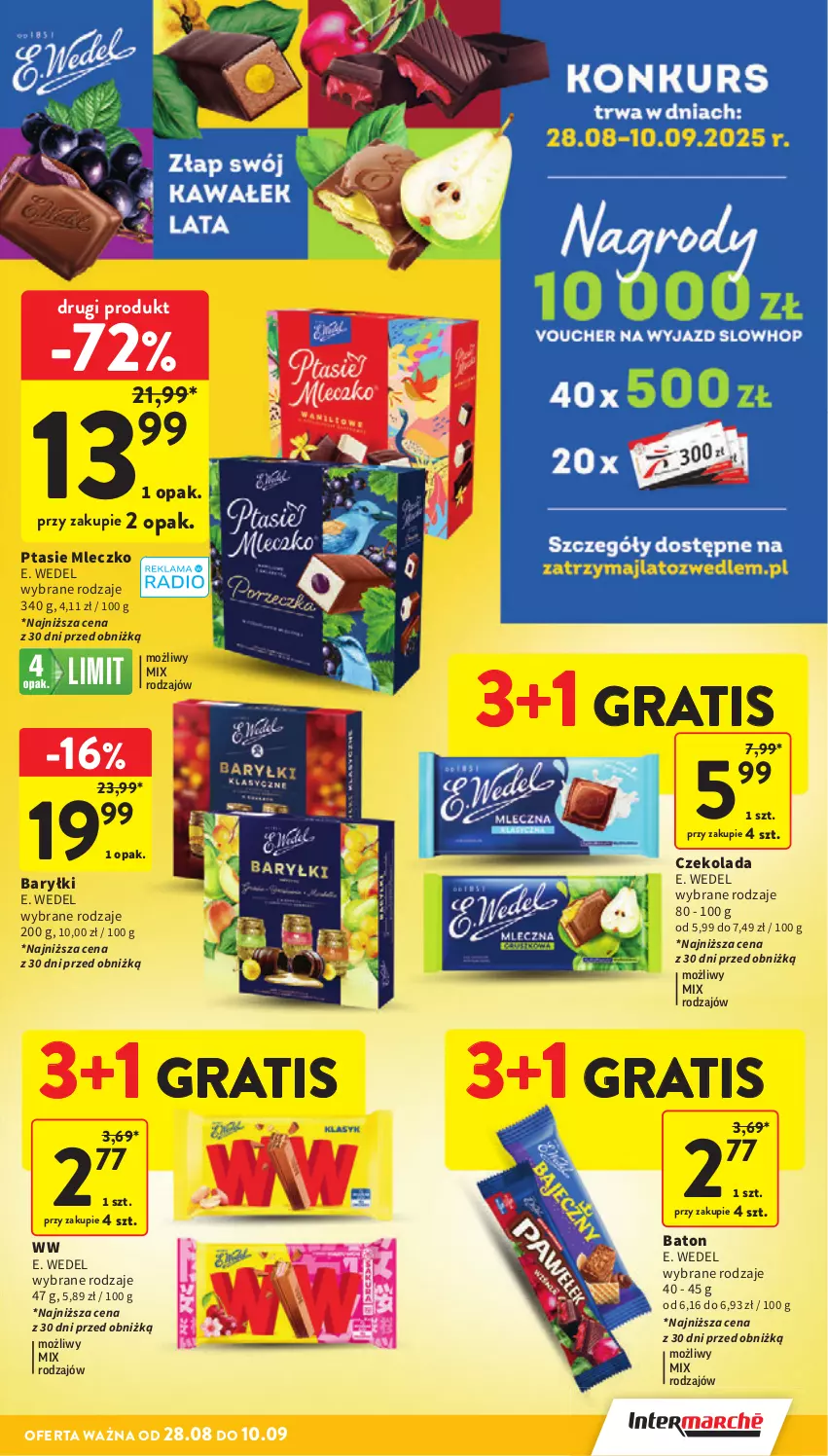 Gazetka promocyjna Intermarche - Gazetka promocyjna - ważna 28.08 do 03.09.2025 - strona 29 - produkty: Baryłki, Baton, Czekolada, E. Wedel, Gra, Mleczko, Ptasie mleczko