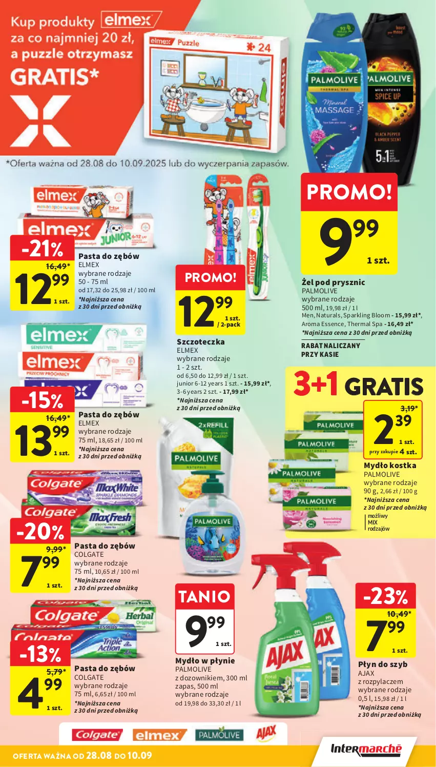 Gazetka promocyjna Intermarche - Gazetka promocyjna - ważna 28.08 do 03.09.2025 - strona 35 - produkty: Ajax, Colgate, Dozownik, Elmex, Gra, LG, Mydło, Mydło w płynie, Palmolive, Pasta do zębów, Płyn do szyb, Szczoteczka