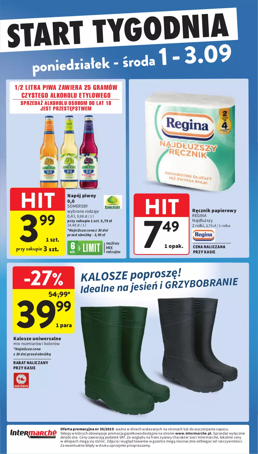 Gazetka promocyjna Intermarche - Gazetka promocyjna - ważna 28.08 do 03.09.2025 - strona 43 - produkty: Gin, Gra, Napój, Papier, Piwa, Ręcznik, Rolki, Somersby