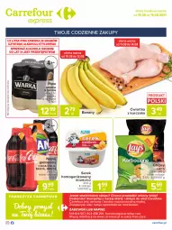 Gazetka promocyjna Carrefour - Gazetka Express - Gazetka - ważna od 16.08 do 16.08.2021 - strona 2 - produkty: Piwa, Piwo, Kurczak, Banany, Ser, Gra, Chipsy, Coca-Cola, Rolmlecz, Warka, Serek homogenizowany, Serek, Napój gazowany, Fanta, Sprite, Lay’s, Napój, Fa
