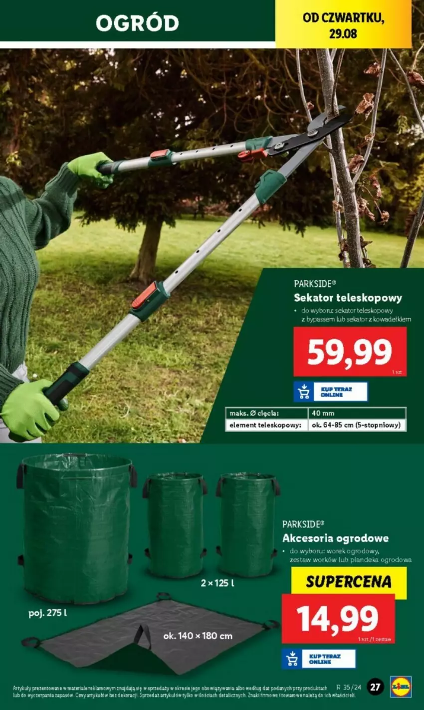 Gazetka promocyjna Lidl - ważna 26.08 do 31.08.2024 - strona 22 - produkty: HP, Parkside, Sekator, Teleskop, Top