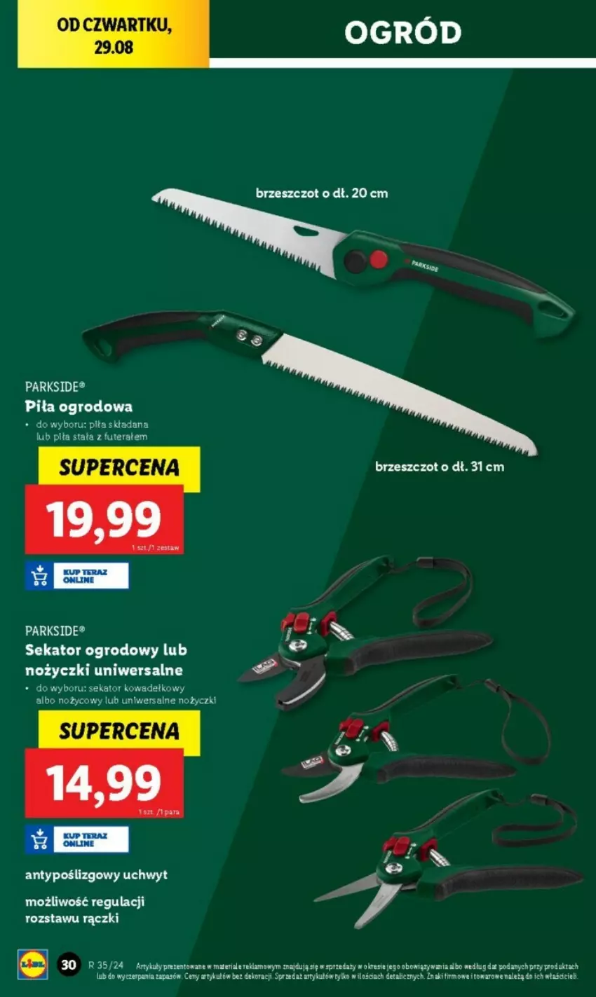 Gazetka promocyjna Lidl - ważna 26.08 do 31.08.2024 - strona 26 - produkty: Anew, Noż, Nożyczki, Parkside, Sekator, Tera