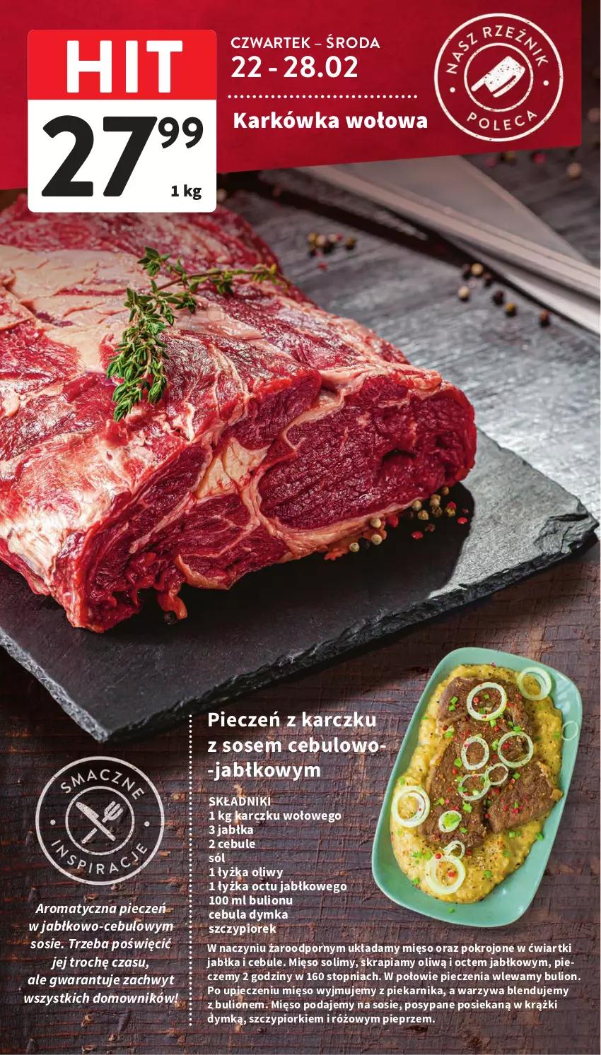 Gazetka promocyjna Intermarche - ważna 22.02 do 28.02.2024 - strona 16 - produkty: Bulion, Cebula, Jabłka, Lion, Mięso, Piec, Piekarnik, Pieprz, Por, Sól, Sos, Top, Warzywa