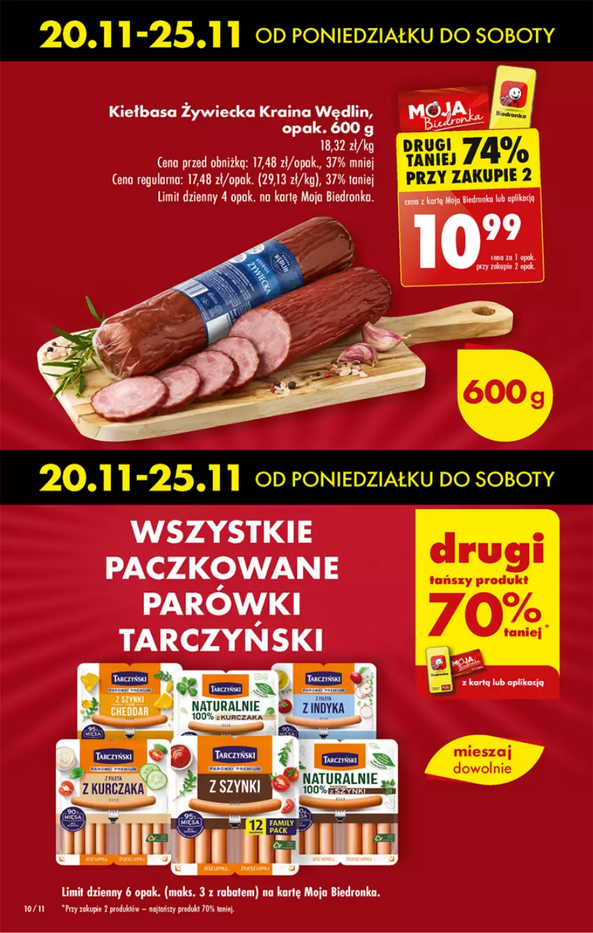 Gazetka promocyjna Biedronka - Od czwartku - ważna 23.11 do 29.11.2023 - strona 10 - produkty: Kiełbasa, Parówki, Tarczyński