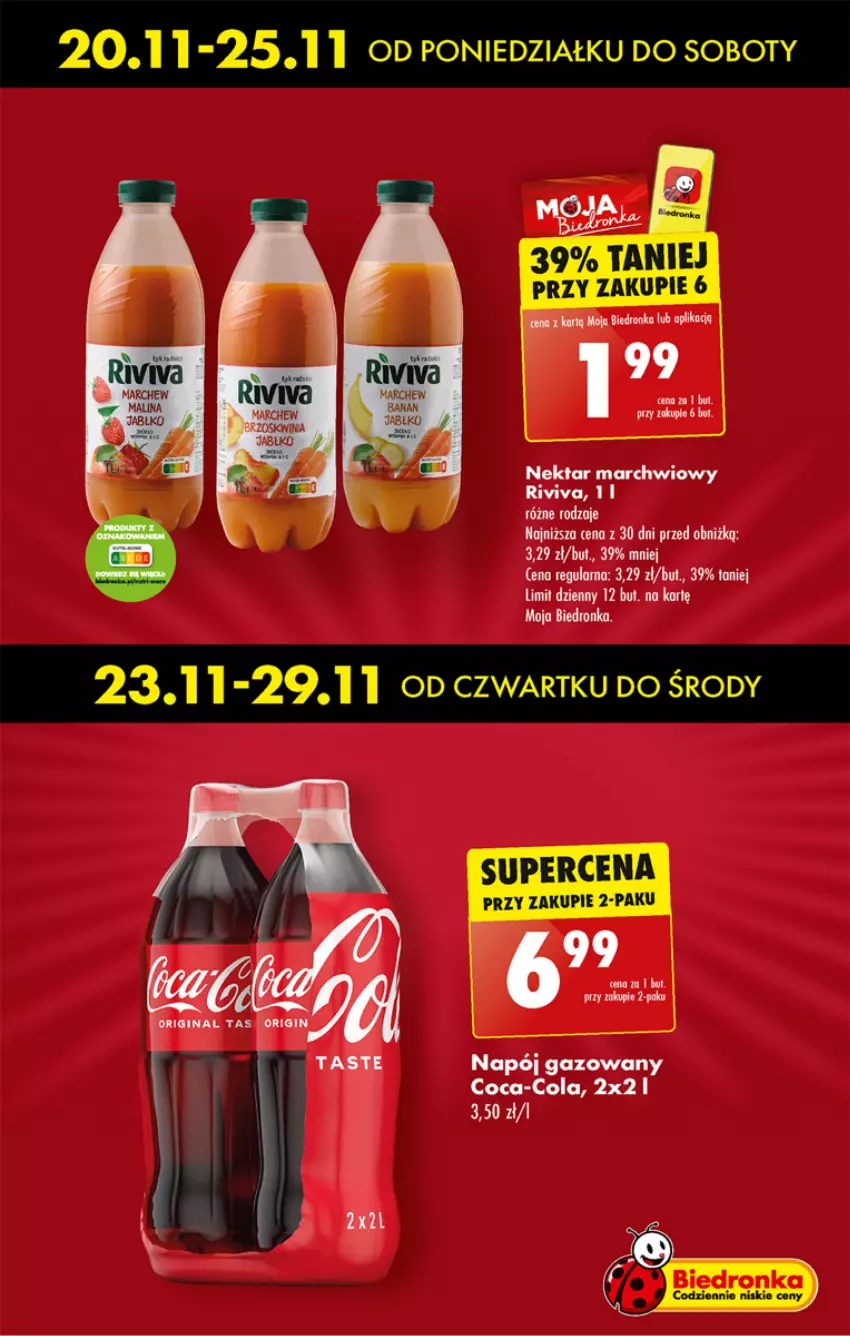 Gazetka promocyjna Biedronka - Od czwartku - ważna 23.11 do 29.11.2023 - strona 13 - produkty: Coca-Cola, Napój, Napój gazowany, Nektar