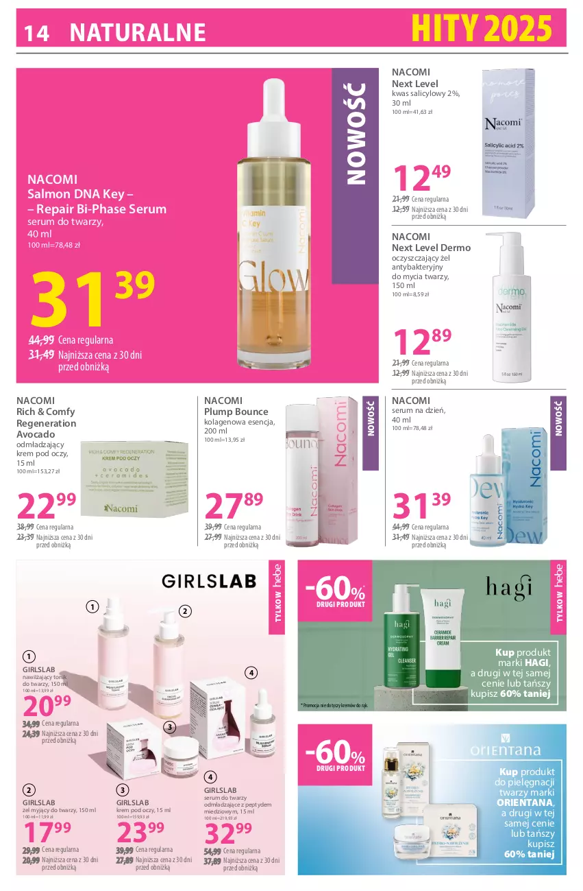 Gazetka promocyjna Hebe - Gazetka - ważna 02.01 do 15.01.2026 - strona 14 - produkty: Avocado, Kolagen, Krem pod oczy, Nacomi, Rum, Ser, Serum, Serum do twarzy, Tonik, Tonik do twarzy