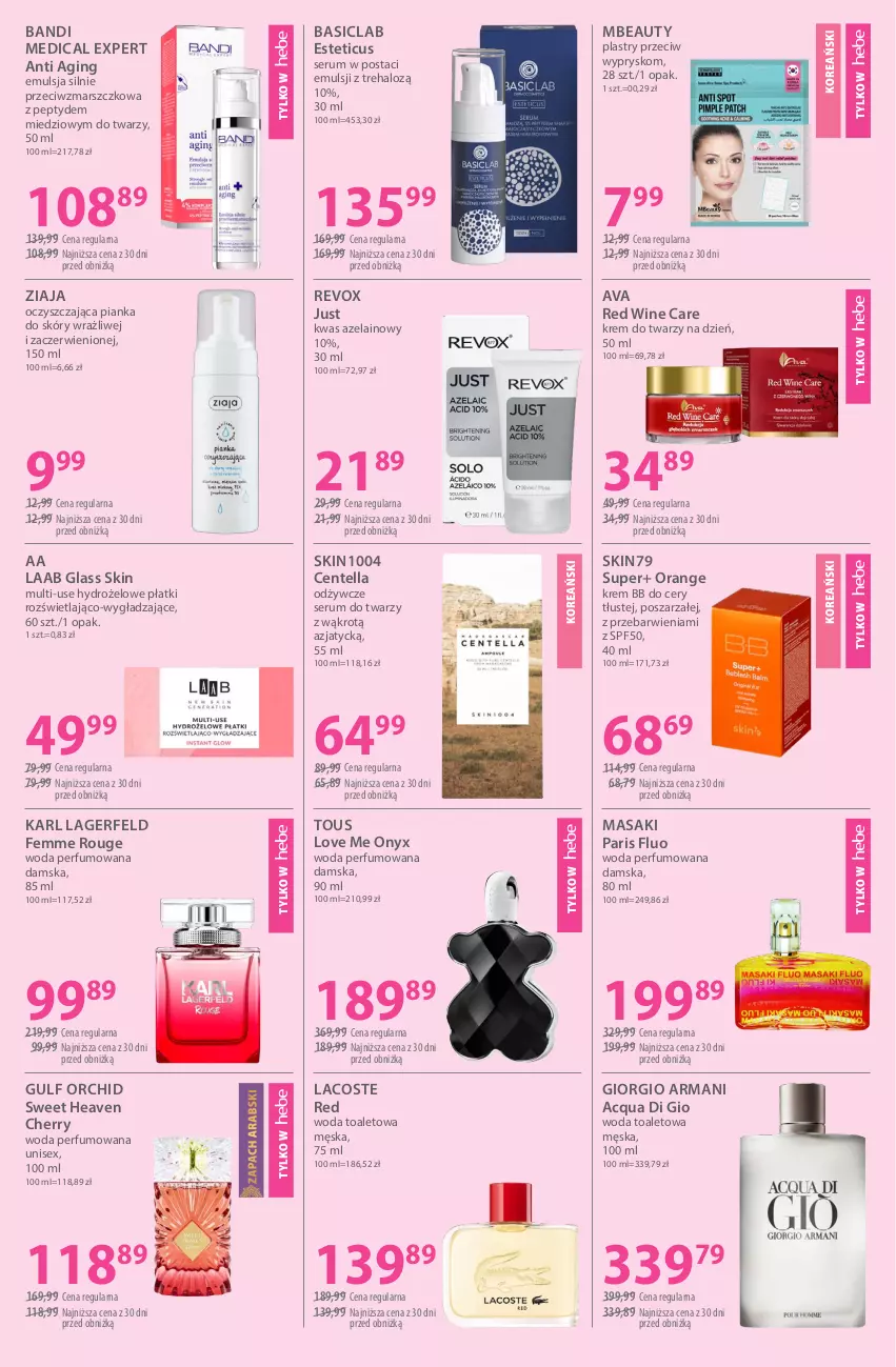 Gazetka promocyjna Hebe - Gazetka - ważna 02.01 do 15.01.2026 - strona 3 - produkty: Bandi, Basiclab, Emulsja, Gin, Giorgio Armani, Halo, Karl Lagerfeld, Krem bb, Krem do twarzy, Lacoste, Mars, Perfum, Rum, Ser, Serum, Serum do twarzy, Skin79, Woda, Woda perfumowana, Woda toaletowa, Ziaja