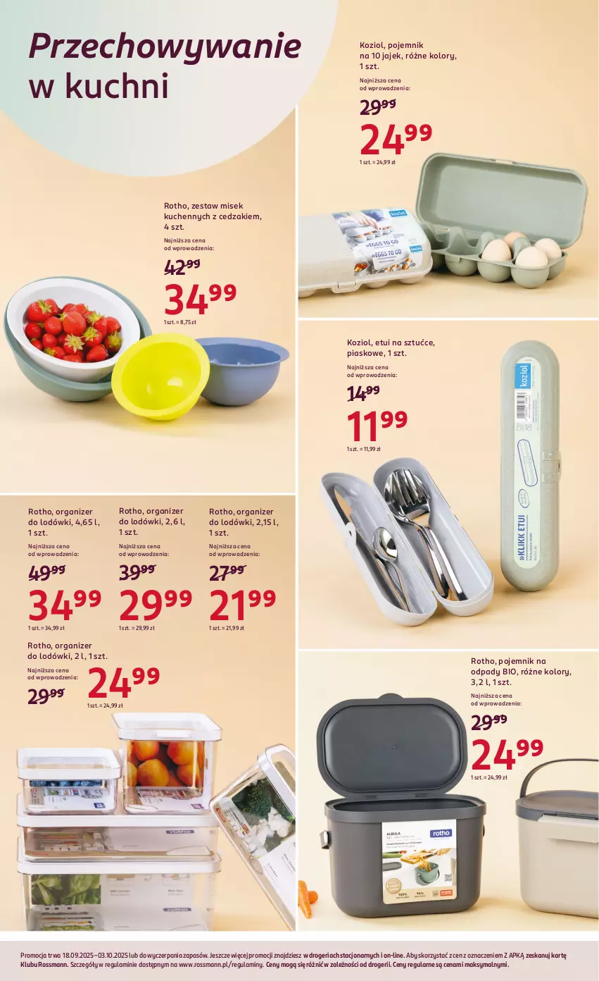 Gazetka promocyjna Rossmann - 18 września - ważna 18.09 do 03.10.2025 - strona 14 - produkty: Cedzak, Organizer, Pojemnik