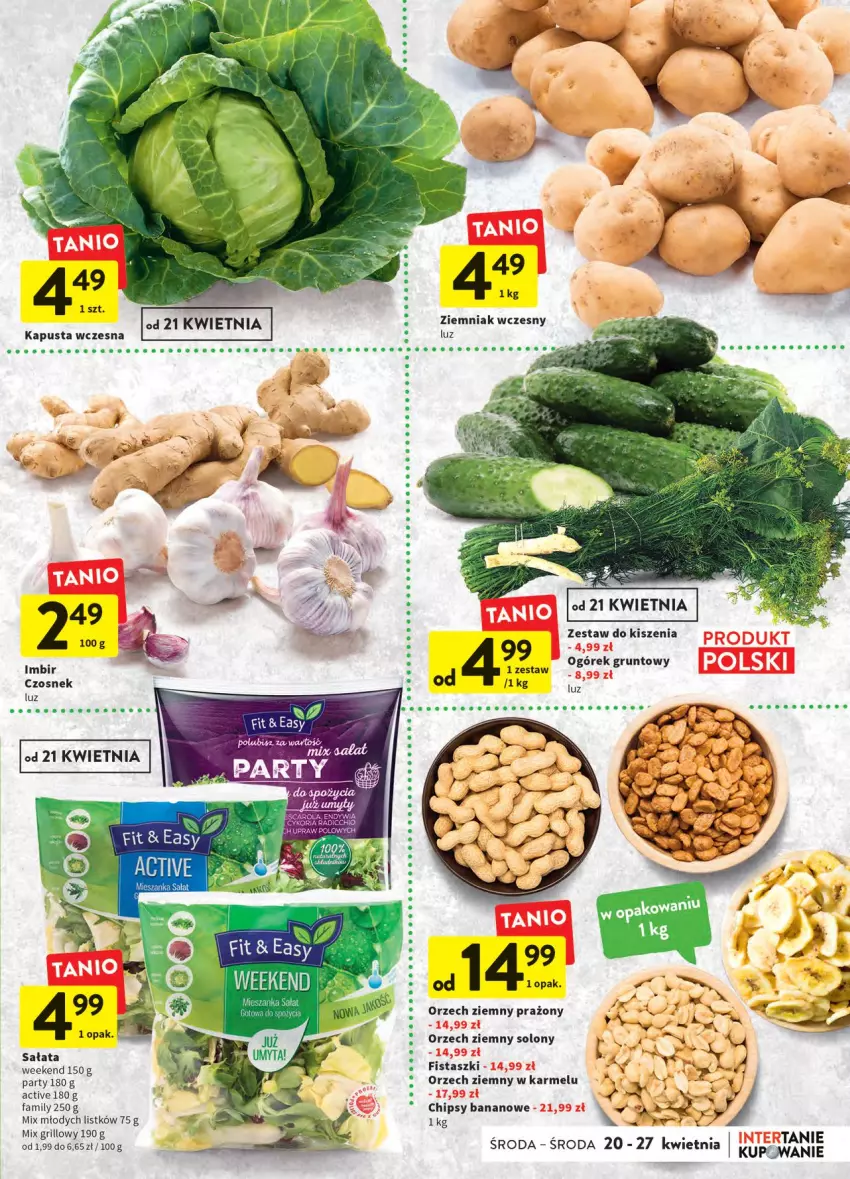 Gazetka promocyjna Intermarche - ważna 20.04 do 27.04.2022 - strona 9 - produkty: Chipsy, Czosnek, Fa, Grill, Grunt, Imbir, LG, Ogórek, Sałat