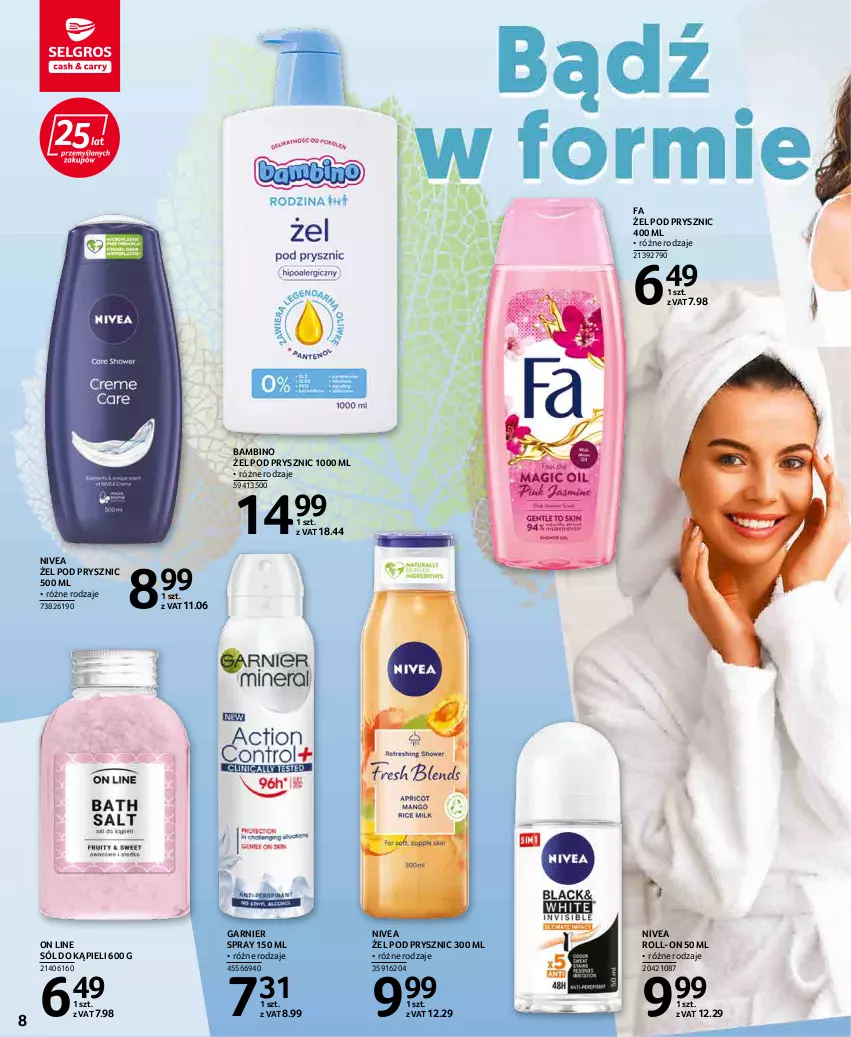 Gazetka promocyjna Selgros - Katalog Uroda - ważna 19.04 do 04.05.2022 - strona 8 - produkty: Fa, Garnier, Nivea, Sól, Sól do kąpieli