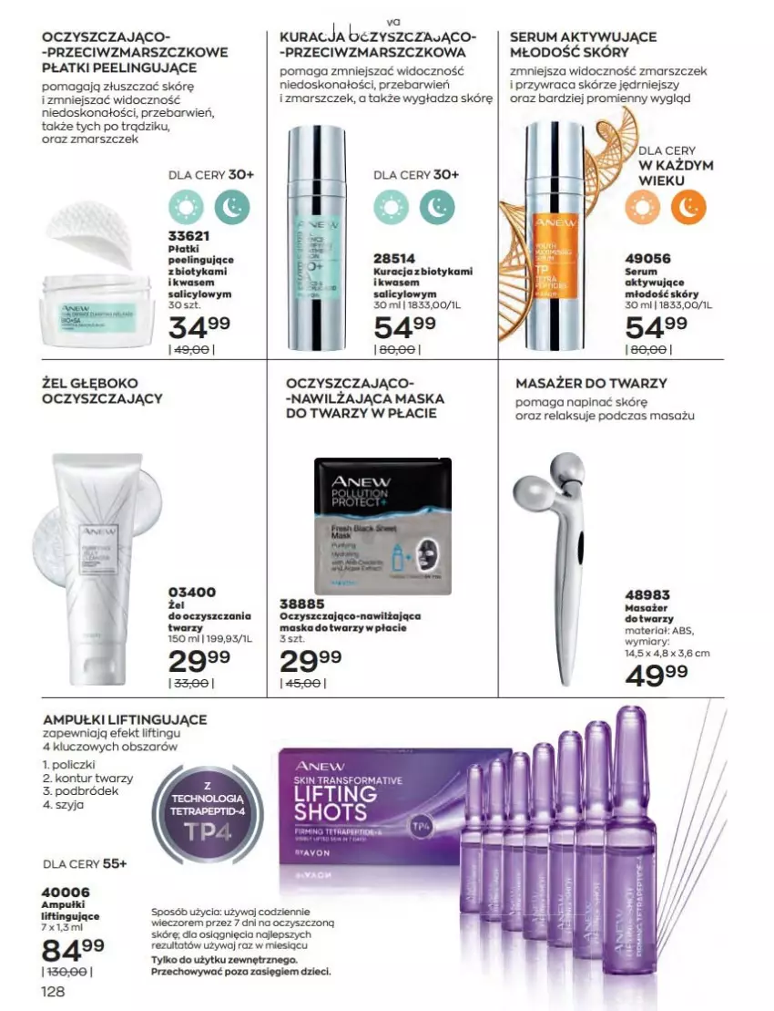 Gazetka promocyjna Avon - Katalog Avon 8/2022 kampania sierpień - ważna 01.08 do 31.08.2022 - strona 128 - produkty: Anew, Dzieci, Mars, Masażer, Maska, Peeling, Rum, Ser, Serum, Tran