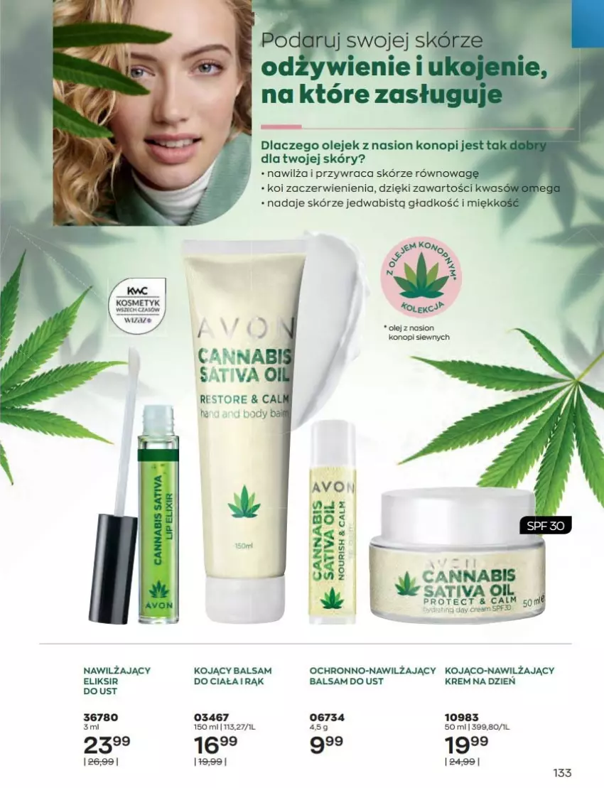 Gazetka promocyjna Avon - Katalog Avon 8/2022 kampania sierpień - ważna 01.08 do 31.08.2022 - strona 133 - produkty: Balsam do ust, Krem na dzień, Olej, Sati