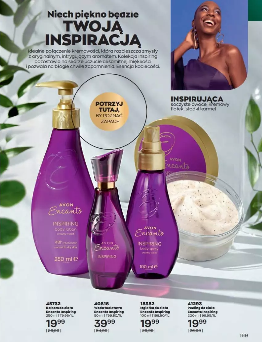 Gazetka promocyjna Avon - Katalog Avon 8/2022 kampania sierpień - ważna 01.08 do 31.08.2022 - strona 169 - produkty: Aksam, Balsam do ciała, Gin, Owoce, Peeling, Woda, Woda toaletowa