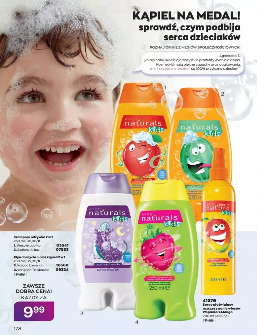 Gazetka promocyjna Avon - Katalog Avon 8/2022 kampania sierpień - ważna 01.08 do 31.08.2022 - strona 178 - produkty: Arbuz, Dzieci, Mango, Odżywka, Płyn do mycia, Ser, Szal, Szampon