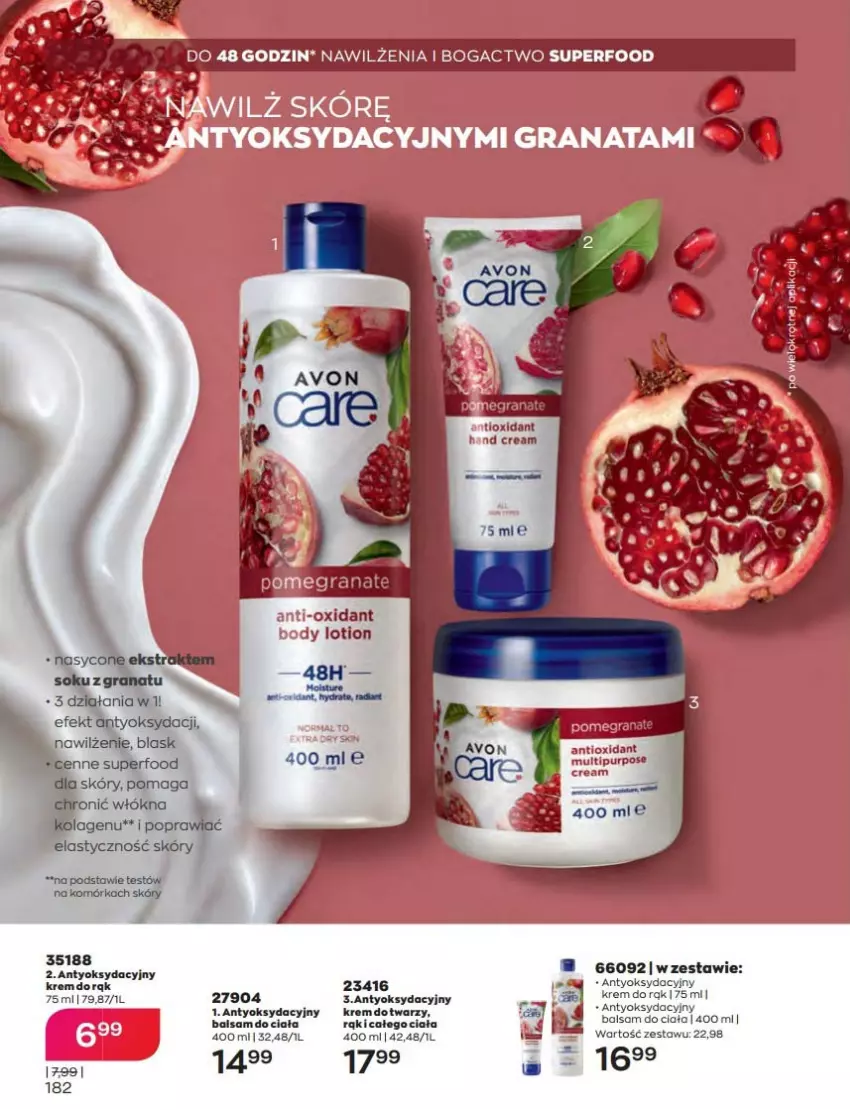 Gazetka promocyjna Avon - Katalog Avon 8/2022 kampania sierpień - ważna 01.08 do 31.08.2022 - strona 182 - produkty: Balsam do ciała, Body, Gra, Granat, HP, Pur