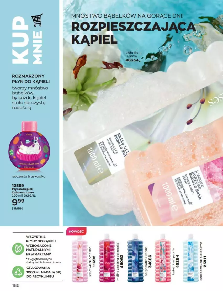 Gazetka promocyjna Avon - Katalog Avon 8/2022 kampania sierpień - ważna 01.08 do 31.08.2022 - strona 186 - produkty: Płyn do kąpieli