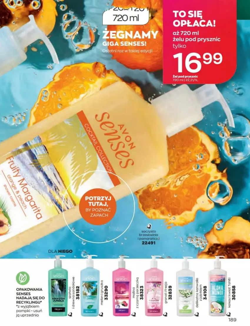 Gazetka promocyjna Avon - Katalog Avon 8/2022 kampania sierpień - ważna 01.08 do 31.08.2022 - strona 189 - produkty: Senses