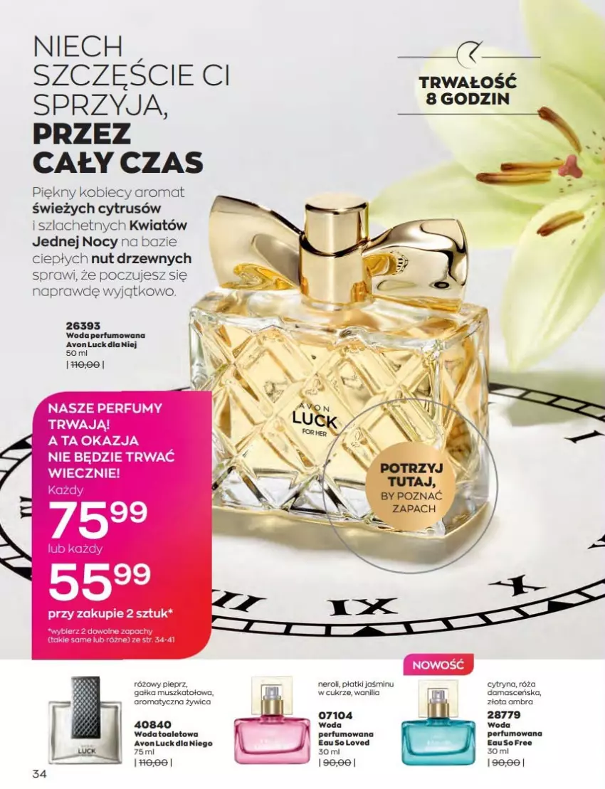 Gazetka promocyjna Avon - Katalog Avon 8/2022 kampania sierpień - ważna 01.08 do 31.08.2022 - strona 34 - produkty: Gałka, Mus, Perfum, Pieprz, Róża, Woda