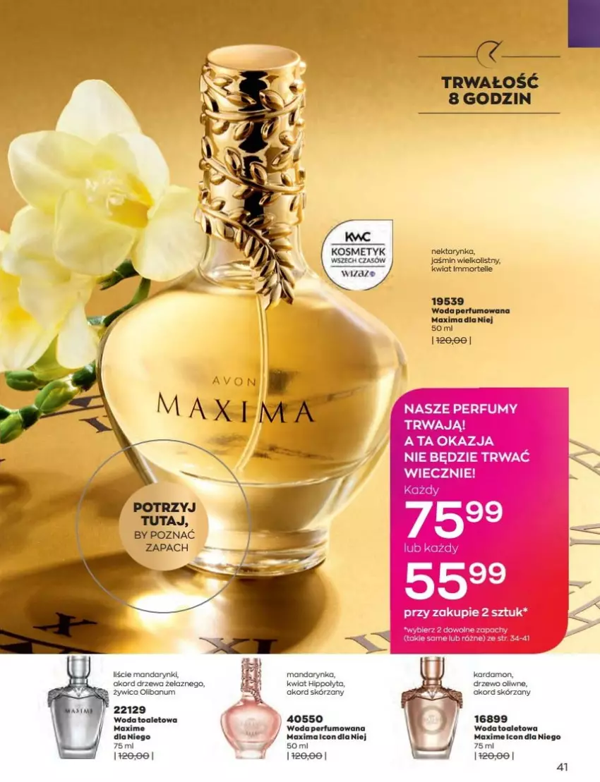 Gazetka promocyjna Avon - Katalog Avon 8/2022 kampania sierpień - ważna 01.08 do 31.08.2022 - strona 41 - produkty: HiPP, Mandarynki, Nektar, Nektarynka, Perfum, Woda, Woda perfumowana