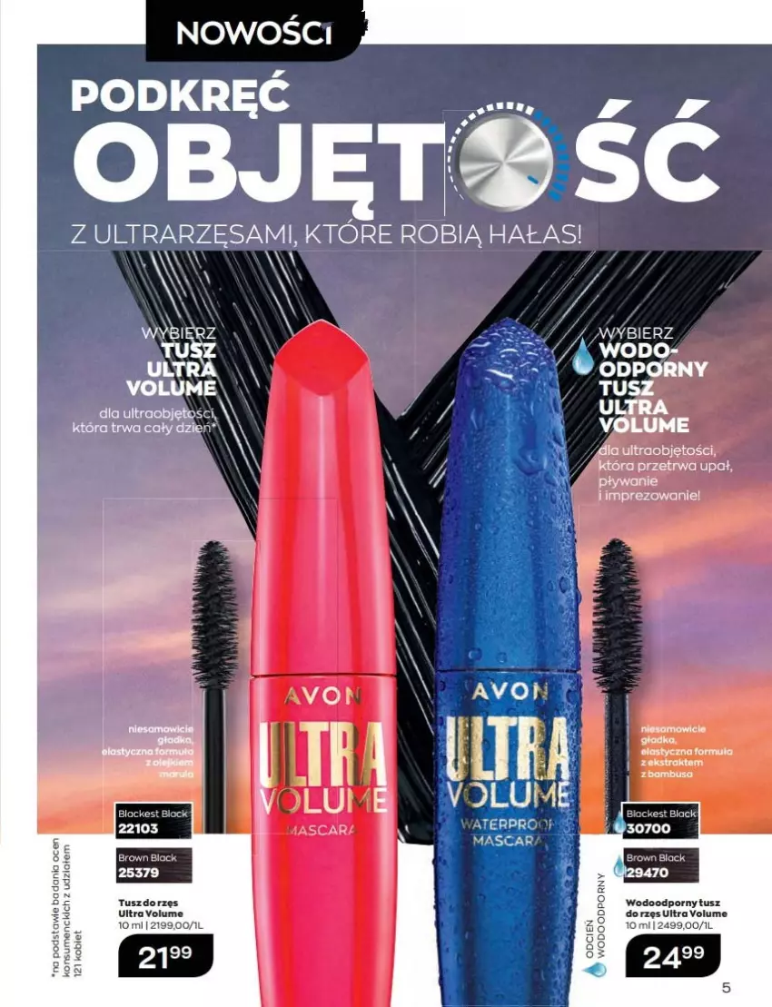 Gazetka promocyjna Avon - Katalog Avon 8/2022 kampania sierpień - ważna 01.08 do 31.08.2022 - strona 5 - produkty: Cień, Lack, LG, Por, Tusz