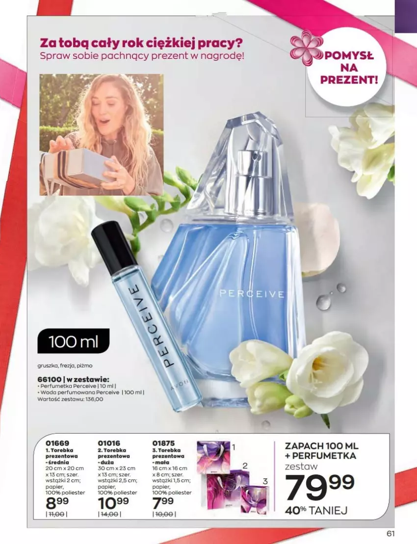 Gazetka promocyjna Avon - Katalog Avon 8/2022 kampania sierpień - ważna 01.08 do 31.08.2022 - strona 61 - produkty: Papier, Perfum, Torebka, Woda, Woda perfumowana