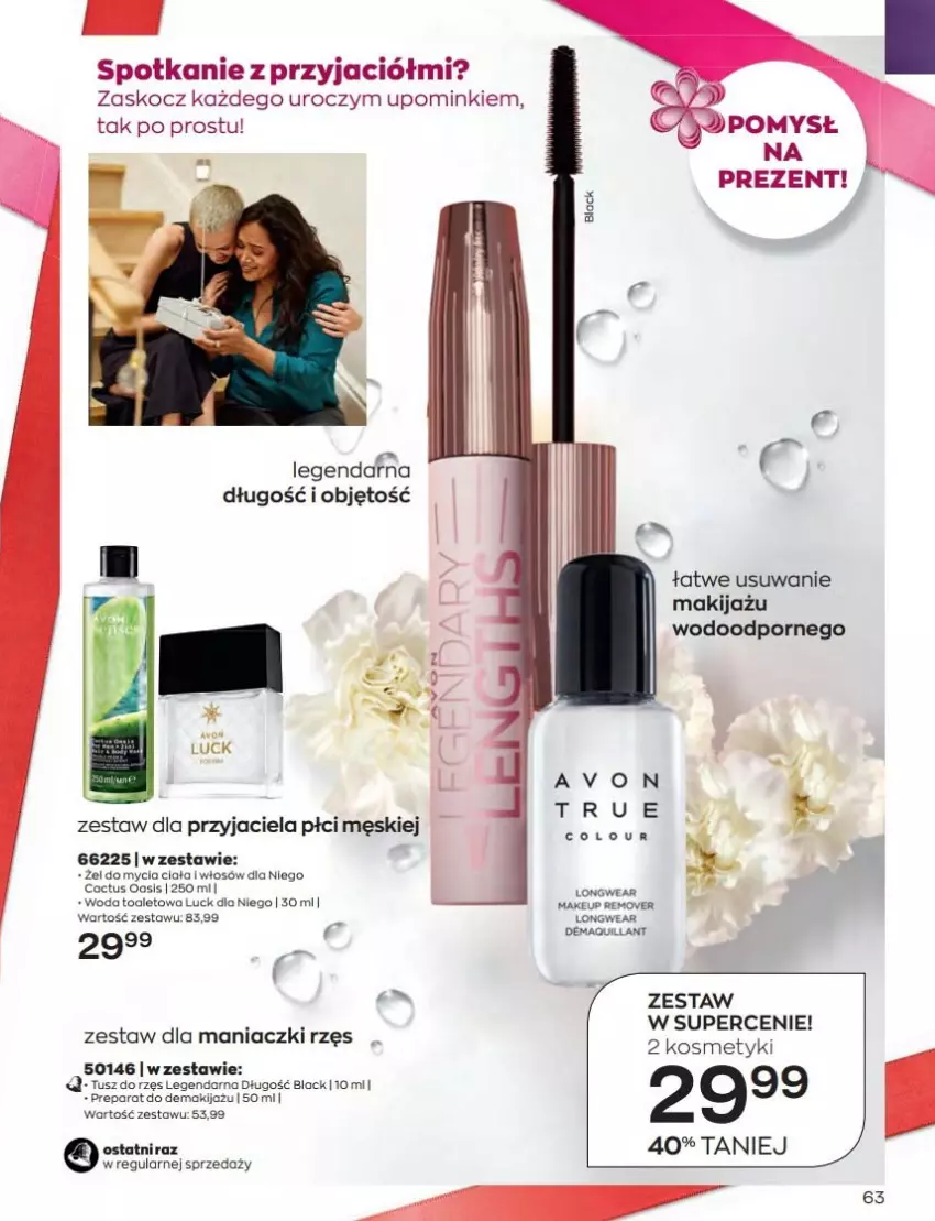 Gazetka promocyjna Avon - Katalog Avon 8/2022 kampania sierpień - ważna 01.08 do 31.08.2022 - strona 63 - produkty: Koc, Lack, Makijaż, Por, Tusz, Woda, Woda toaletowa