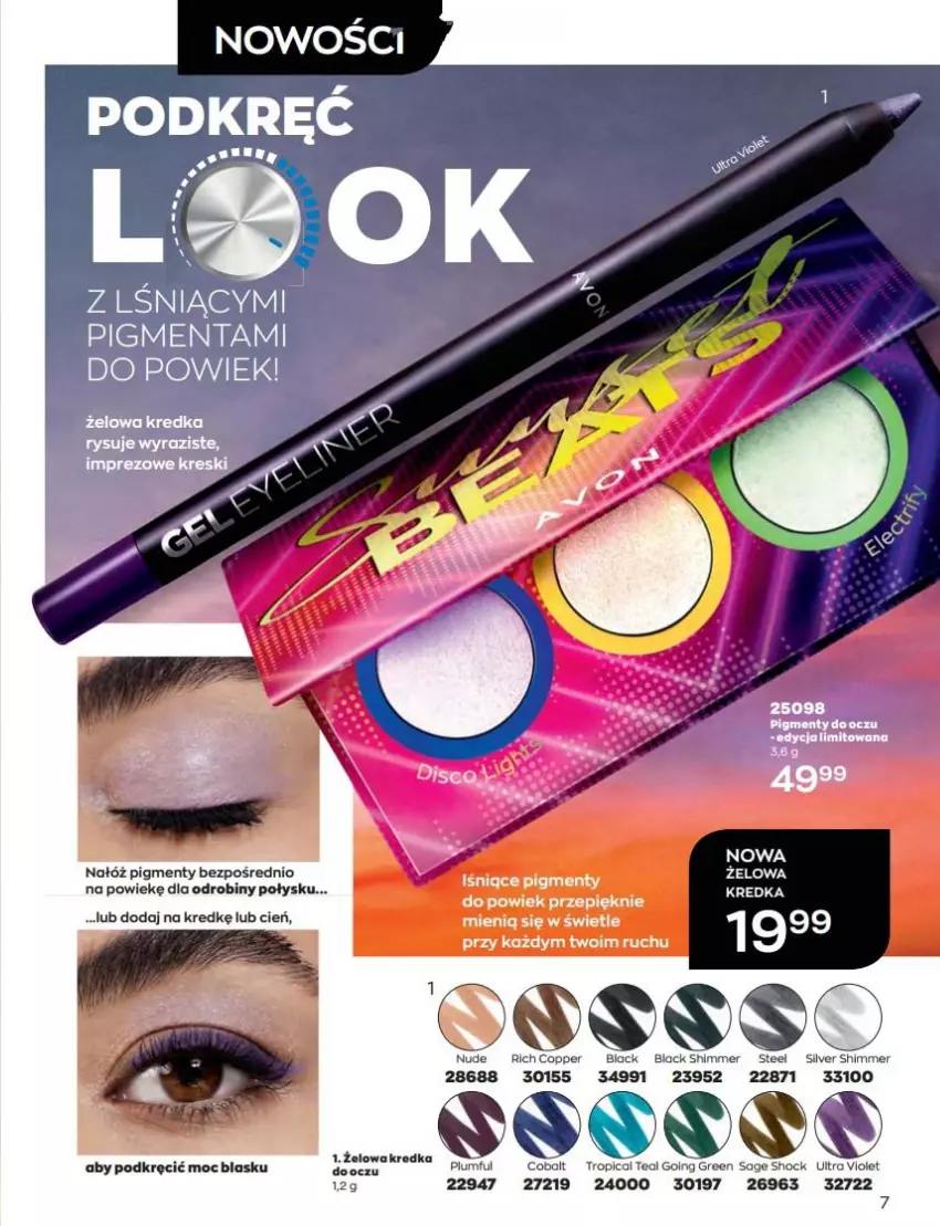 Gazetka promocyjna Avon - Katalog Avon 8/2022 kampania sierpień - ważna 01.08 do 31.08.2022 - strona 7 - produkty: Cień, Kredka, Lack