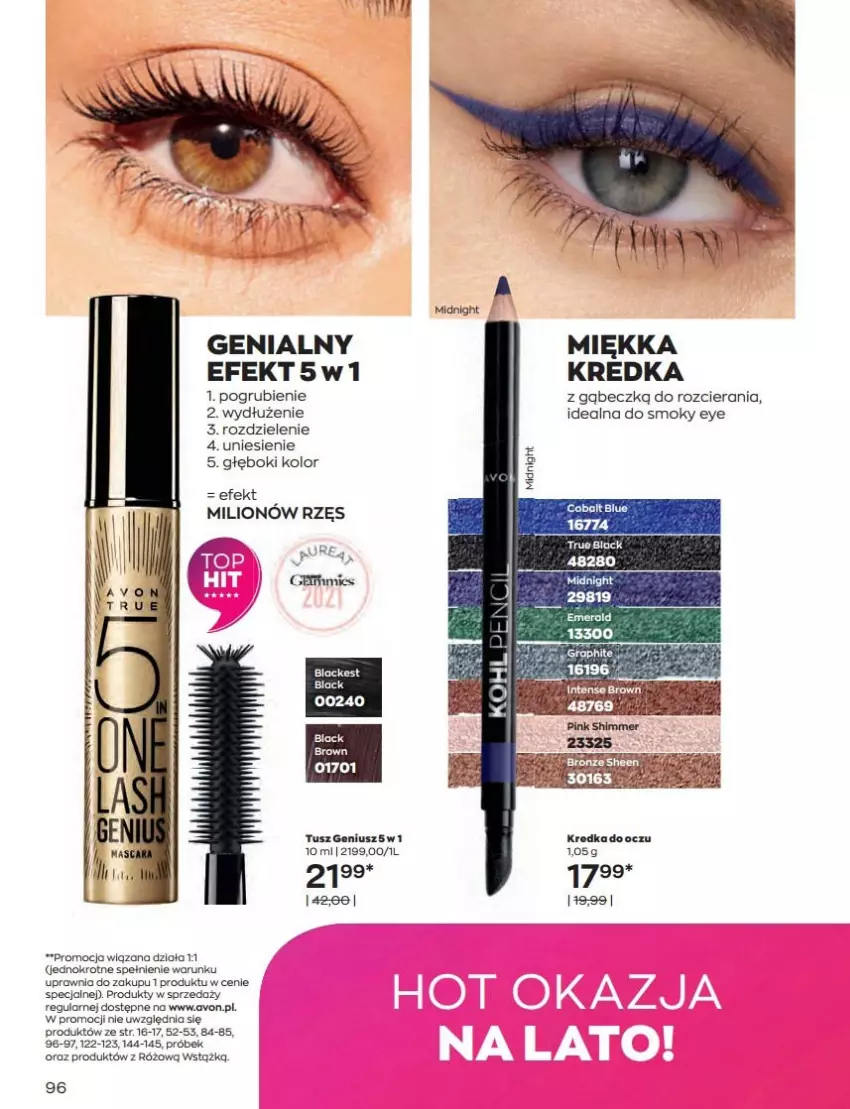 Gazetka promocyjna Avon - Katalog Avon 8/2022 kampania sierpień - ważna 01.08 do 31.08.2022 - strona 96 - produkty: Kredka, Lack, Lion, Tusz