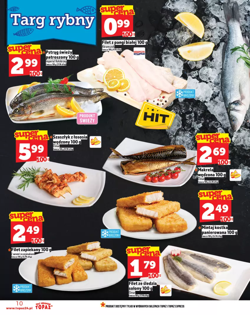 Gazetka promocyjna Topaz - Gazetka - ważna 25.09 do 01.10.2025 - strona 10 - produkty: Filet z pangi, Ser, Sos, Szpinak, Top