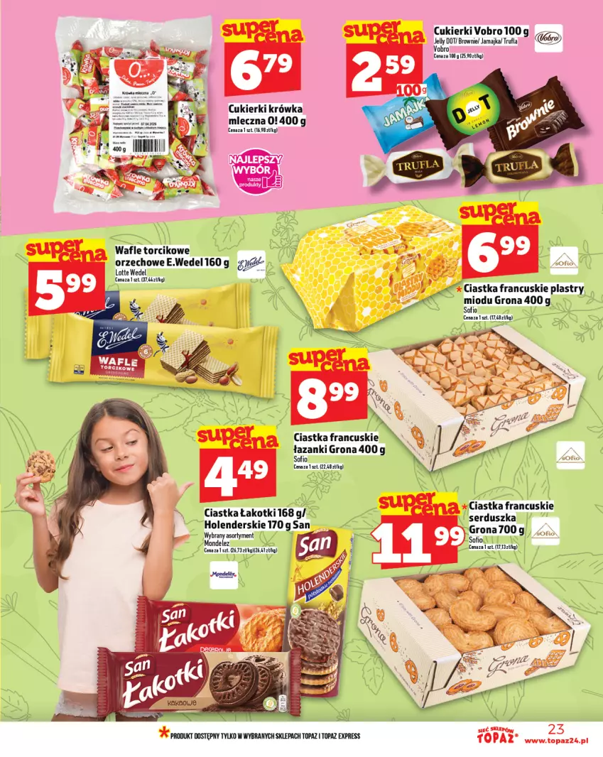 Gazetka promocyjna Topaz - Gazetka - ważna 25.09 do 01.10.2025 - strona 23 - produkty: Brownie, Ciastka, Cukier, Cukierki, Rama, Top, Wafle