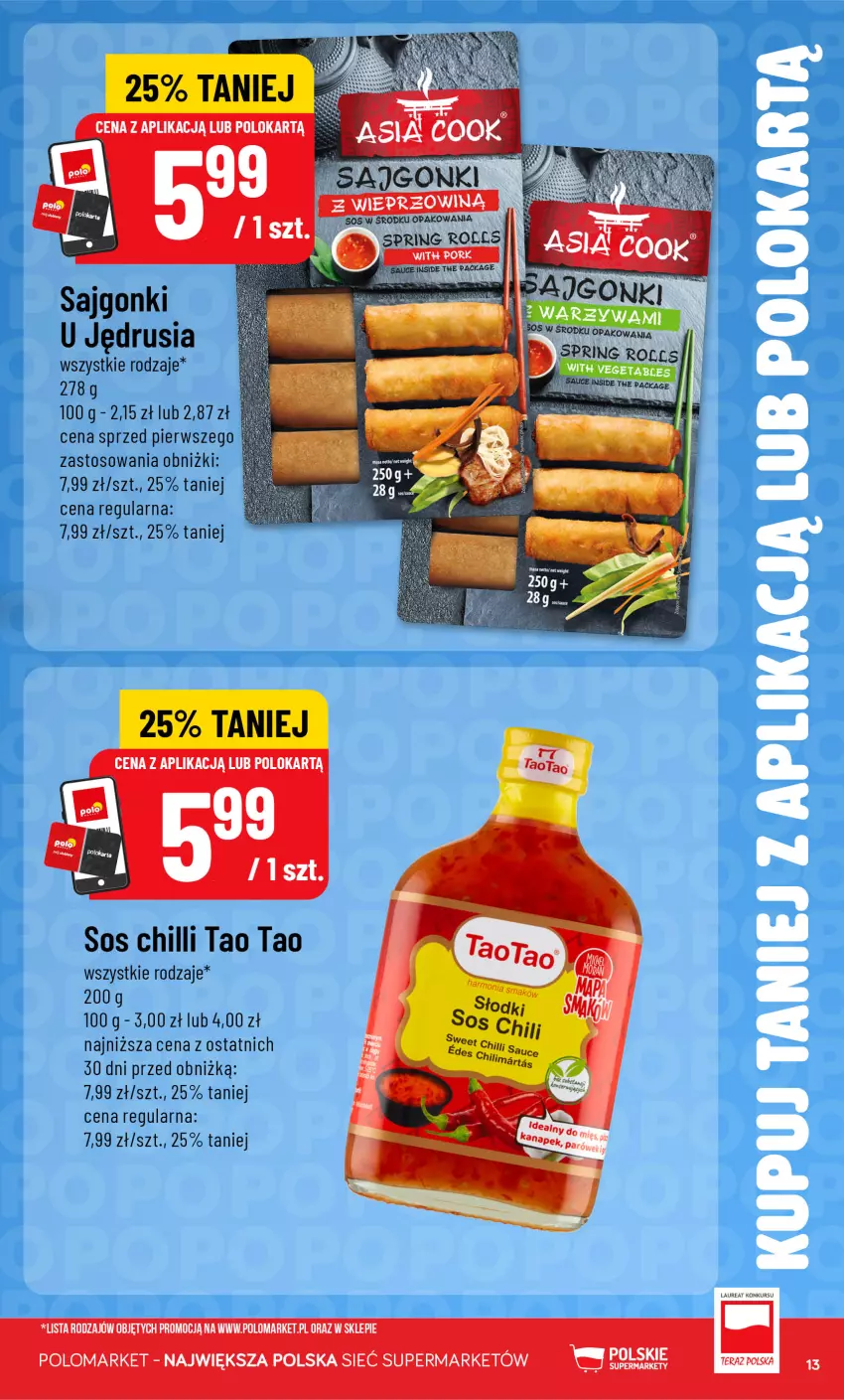 Gazetka promocyjna PoloMarket - Katalog Kupuj taniej z POLOappką - ważna 21.10 do 27.10.2026 - strona 13 - produkty: Fa, Sajgonki, Sos, Sos chilli, Tera
