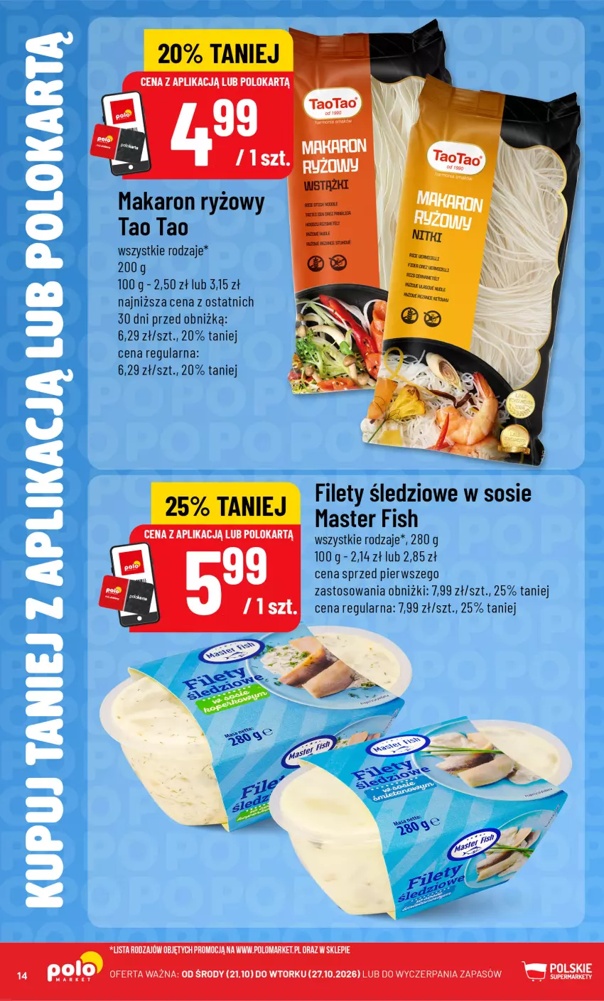 Gazetka promocyjna PoloMarket - Katalog Kupuj taniej z POLOappką - ważna 21.10 do 27.10.2026 - strona 14 - produkty: Makaron, Makaron ryżowy, Ryż, Sos