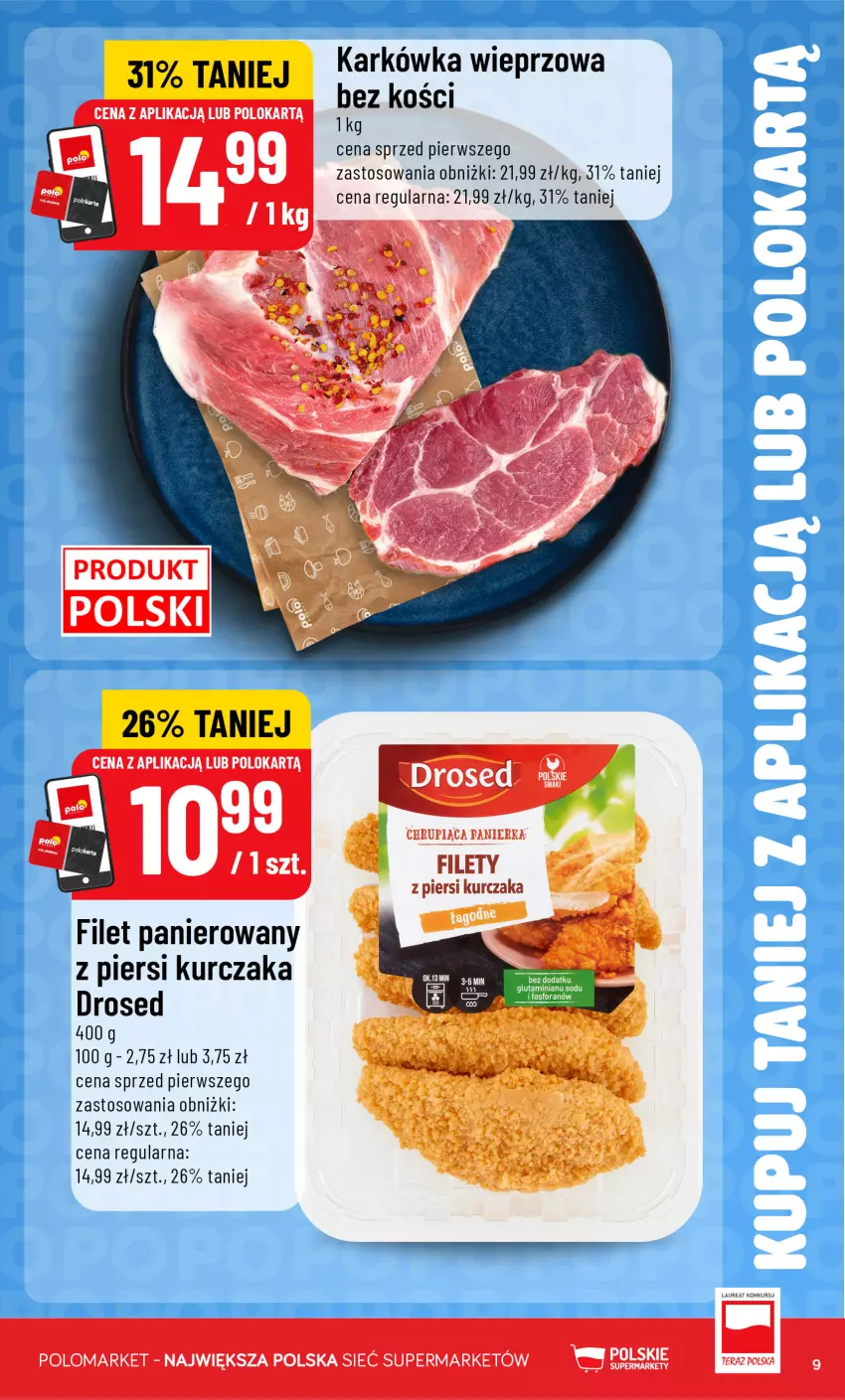 Gazetka promocyjna PoloMarket - Katalog Kupuj taniej z POLOappką - ważna 21.10 do 27.10.2026 - strona 9 - produkty: Filet panierowany, Karkówka wieprzowa, Kurczak, Laur