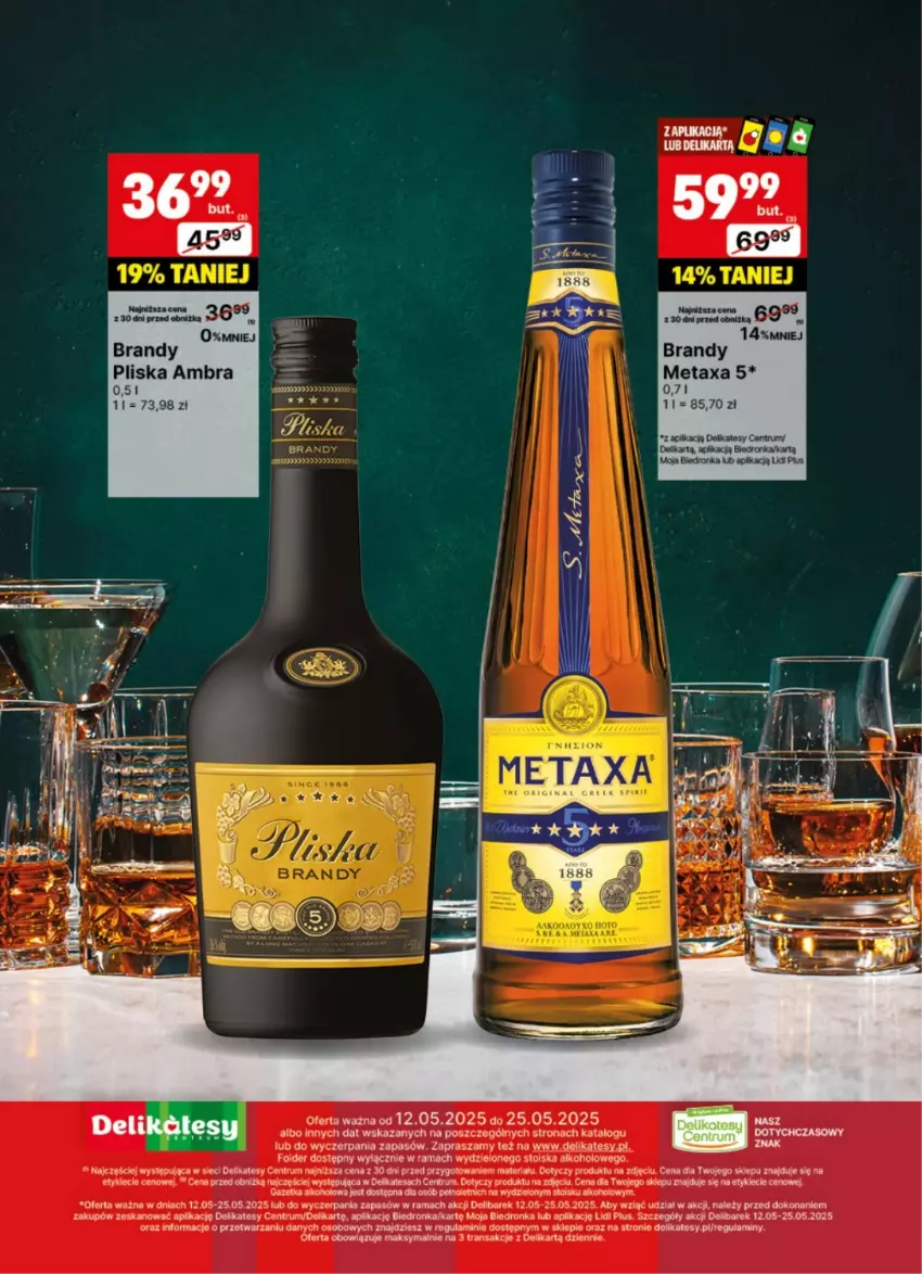 Gazetka promocyjna Delikatesy Centrum - DeliBarek DC20-DC21 - ważna 12.05 do 25.05.2025 - strona 23 - produkty: Brandy, Metaxa, Pliska, Rama, Rum, Tran