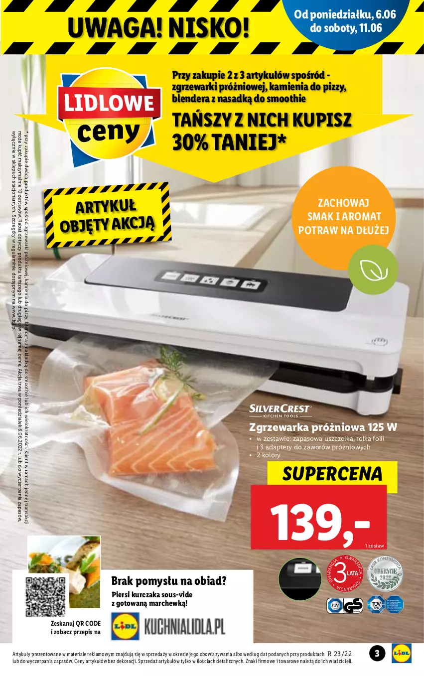 Gazetka promocyjna Lidl - GAZETKA - ważna 06.06 do 11.06.2022 - strona 3 - produkty: Blender, Kurczak, Rama, Smoothie, Tran, Waga, Warka