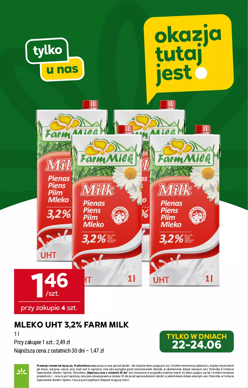 Gazetka promocyjna Stokrotka - Market - ważna 18.06 do 24.06.2026 - strona 17 - produkty: Fa, Farm Milk, Mięso, Mleko, Optima, Owoce, Warzywa